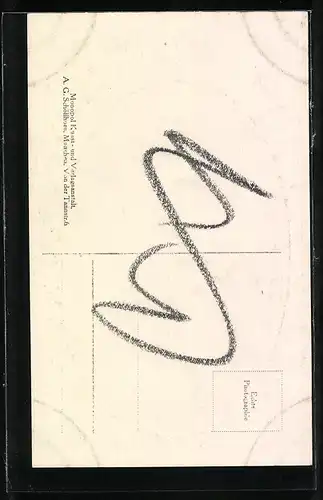 AK Mittenwald, Partie im Ortskern mit Blick zur Kirche