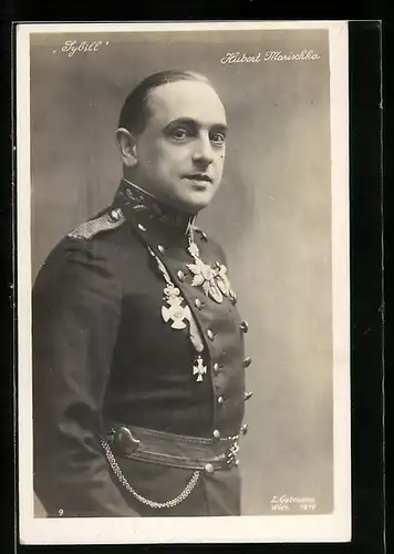AK Operette Sybill mit Hubert Marischka in Uniform