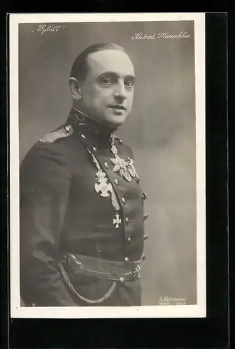 AK Operette Sybill mit Hubert Marischka in Uniform