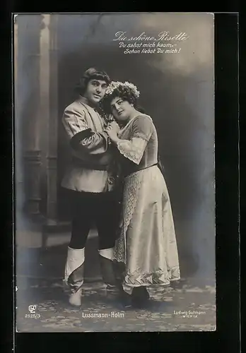AK Operette Die schöne Risette, Darsteller Lussmann und Holm