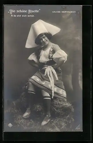 AK Die schöne Risette, Sängerin Louise Kartousch, Operette