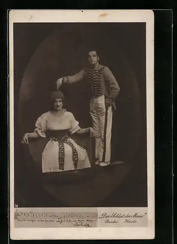 AK Operette Der Soldat der Marie, Russka und Herold, Liedzeile