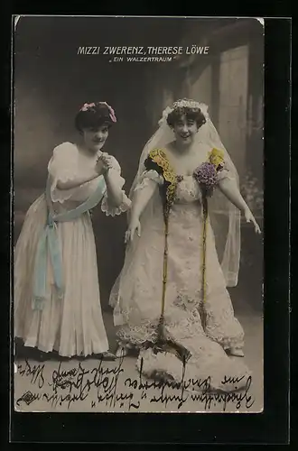 AK Ein Walzertraum, Mizzi Zwerenz und Therese Löwe
