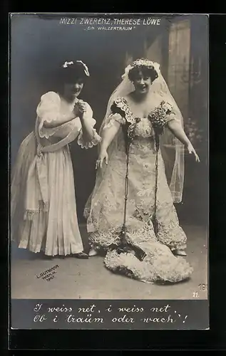AK Operette Ein Walzertraum, Mizzi Zwerenz und Therese Löwe in einer gemeinsamen Szene