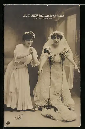 AK Ein Walzertraum, Mizzi Zwerenz und Therese Löwe