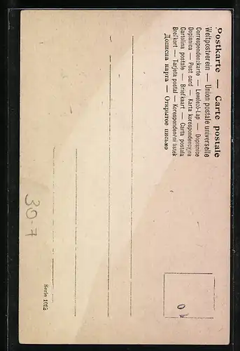 AK Soldat im Uniformmantel mit Schirmmütze und Monokel