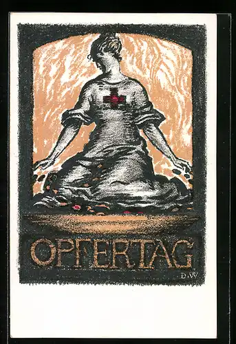 Künstler-AK Bayerisches Landeskomitee vom Roten Kreuz, Opfertag 1917
