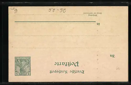 Künstler-AK Handgemalt: Fischer kontrolliert Netz