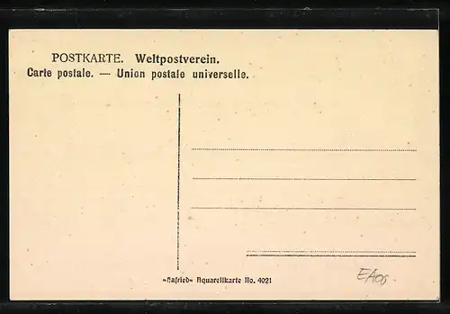 Künstler-AK Handgemalt: Landschaft mit Haus und Bäumen
