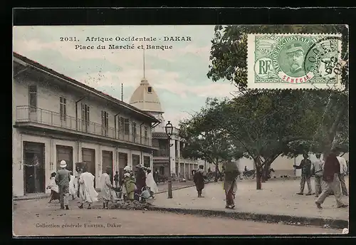 AK Dakar, Place du Marche et Banque