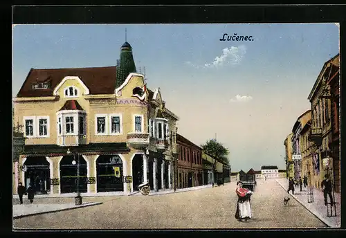 AK Lucenec, Strassenpartie aus der Ortschaft