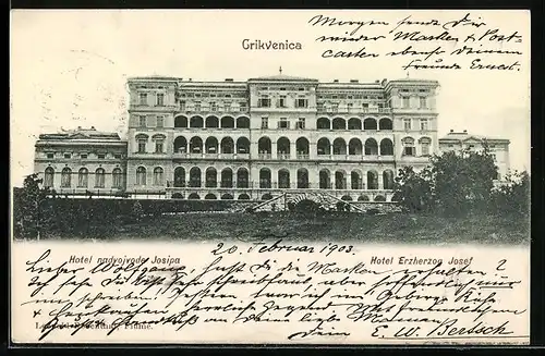 AK Crikvenica, Hotel Erzherzog Josef