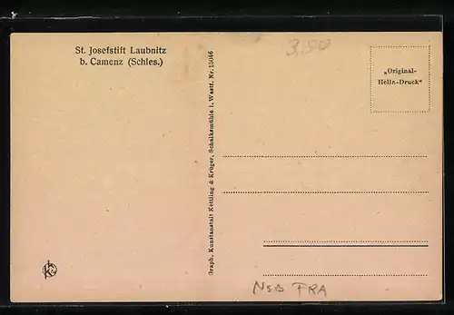 AK Laubnitz b. Camenz, St. Josefstift, Wohnung des Geistlichen