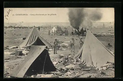 AK Casablanca, Camp abandonné par les pillards, verlassenes Zeltlager