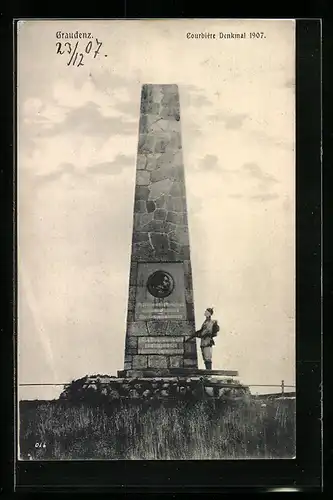 AK Graudenz, Courbière Denkmal 1907
