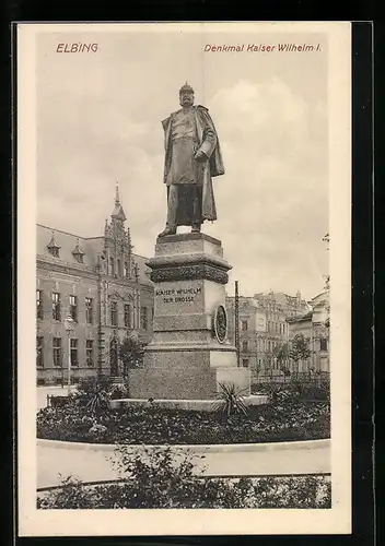 AK Elbing / Elblag, Denkmal Kaiser Wilhelm I.