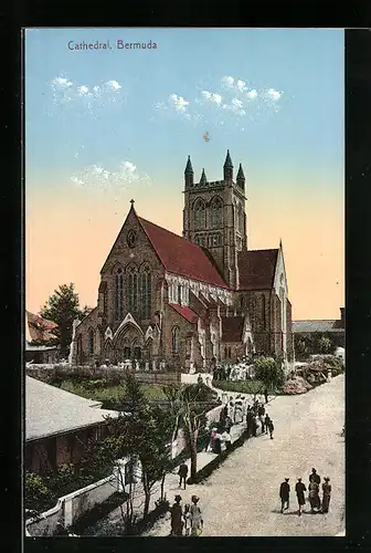 AK Bermuda, Cathedral, Blick auf das Eingangsportal