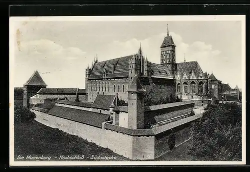 AK Marienburg / Malbork, Hochschloss, Südostecke