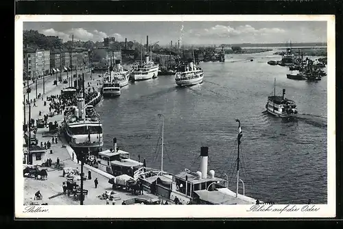 AK Stettin, Blick auf die Oder