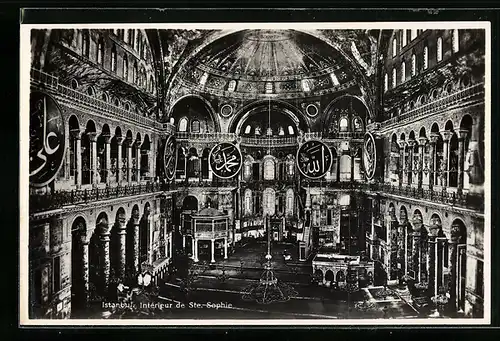 AK Constantinople, Interieur de Ste. Sophie, Innenansicht