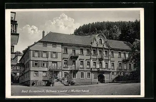 AK Bad Griesbach i. Schwarzwald, Strassenpartie am Mutterhaus