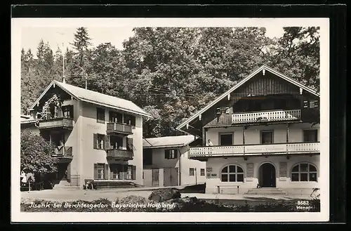 AK Ilsank bei Berchtesgaden /Bayerisches Hochland, Ortspartie mit Pension