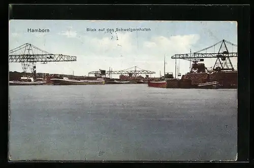 AK Hamborn, Blick auf den Schwelgernhafen mit Kränen