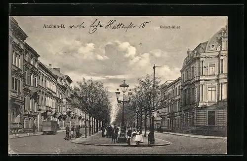 AK Aachen-B., Blick in die Kaiser-Allee