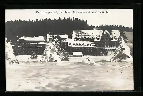 AK Feldberg i. Schwarzwald, Pension Feldbergerhof im Schnee