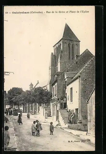 AK Ouistreham, Rue de la Greve et Place de l`Eglise