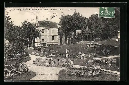 AK Villers-sur-Mer, Villa Sainte-Julie, Jardins