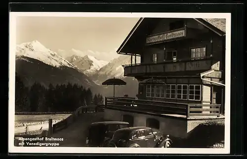 AK Mittersill, Alpengasthof Breitmoss am Passturm mit Venedigergruppe