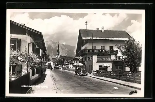 AK Seefeld, Strassenpartie mit Hotel