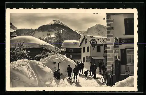 AK Schattwald, Gasthof und Pension Post mit Ponten und Bscheisser