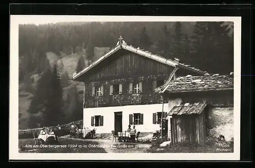 AK Gries am Brenner, Alm mit Gasthaus am Oberbergsee im Oberbergtal