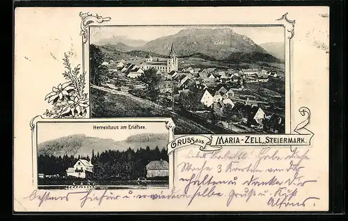 AK Mariazell /Steiermark, Hotel Herrenhaus am Erlafsee, Teilansicht