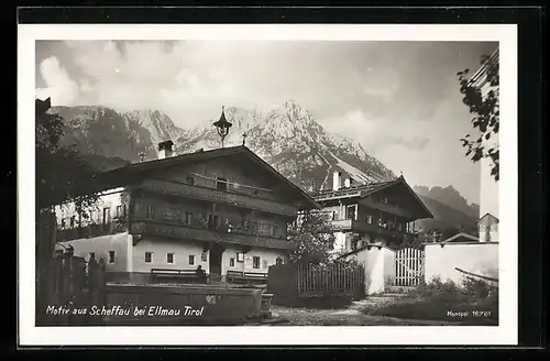 AK Scheffau bei Ellmau, Ortspartie mit Gasthaus