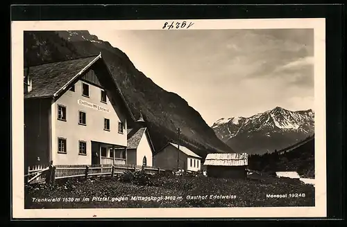 AK Trenkwald im Pitztal, Gasthof Edelweiss gegen Mittagskogel