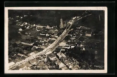 AK Mauerkirchen, Ortsansicht, Fliegeraufnahme