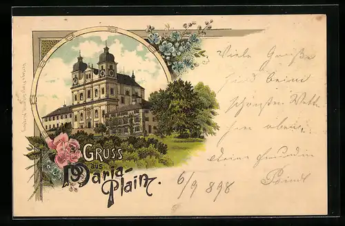 Lithographie Maria Plain, Kloster