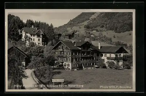 AK Schruns, Teilansicht mit Hotel Stern