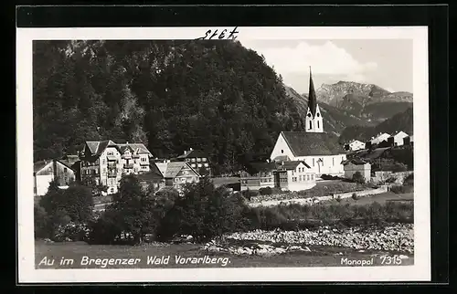 AK Au im Bregenzer Wald, Kirche mit Umgebung