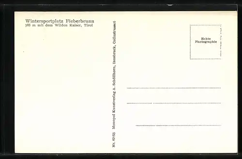 AK Fieberbrunn, Ortsansicht mit dem Wilden Kaiser