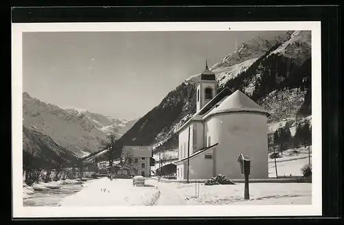 AK Gschnitz i. Gschnitztal, Ortspartie mit Kirche