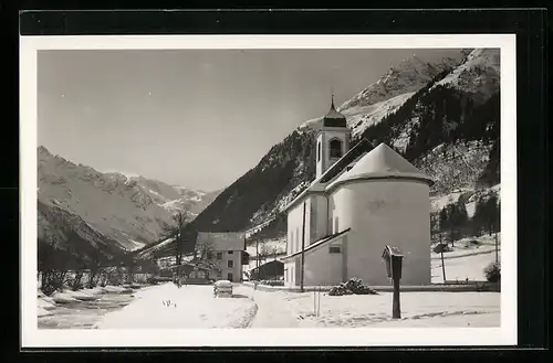 AK Gschnitz i. Gschnitztal, Ortspartie mit Kirche