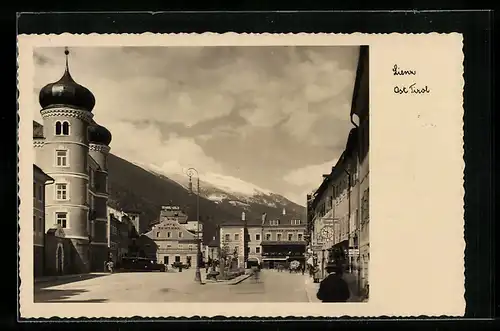 AK Lienz, Café Zentral, Hotel Post, Strassenpartie
