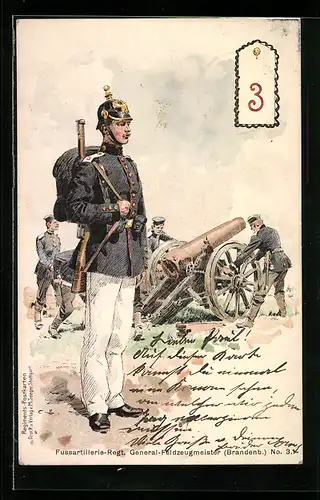 Künstler-AK Carl Becker: Fussartillerie-Regt. General-Feldzeugmeister (Brandenb.) No. 3