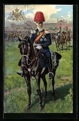 Künstler-AK Fritz Bergen: Prinzregent Luitpold zu Pferde