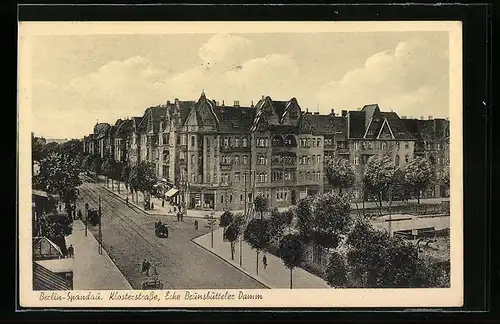 AK Berlin-Spandau, Klosterstrasse Ecke Brunsbütteler Damm, Pferdegespann