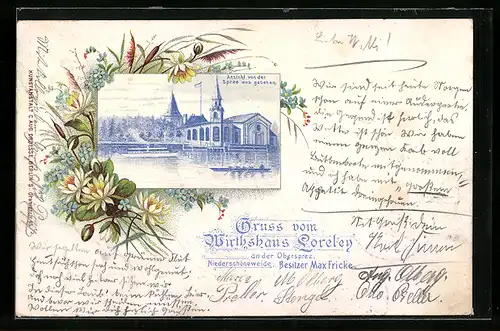 Lithographie Berlin-Niederschöneweide, Wirtshaus Loreley